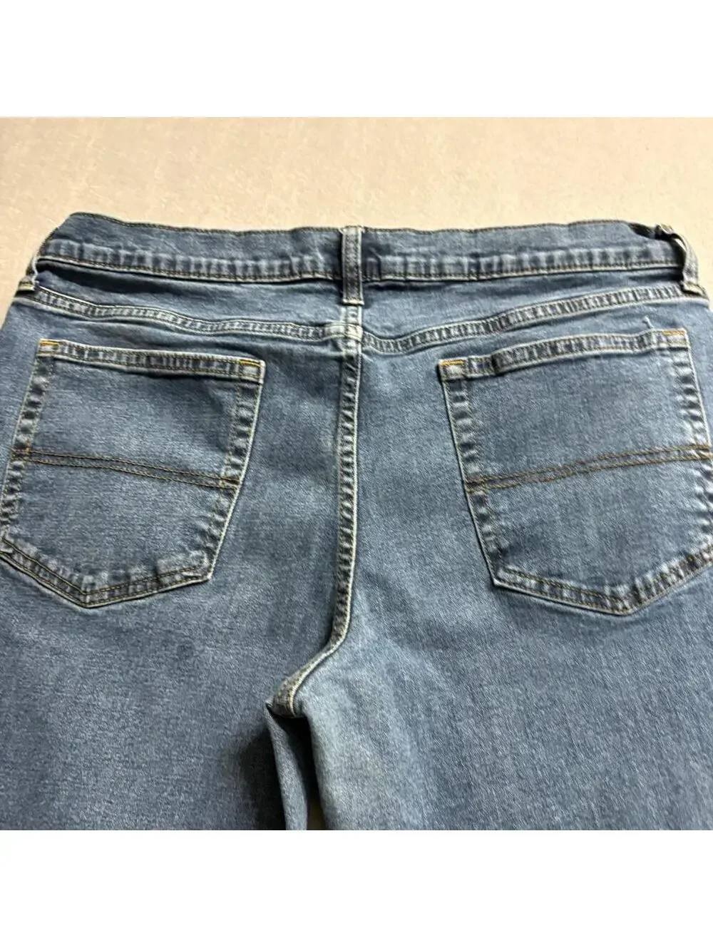 Member's Mark Jeans Mens 38x30 Blue Straight Fit Premium Stretch Denim TORN